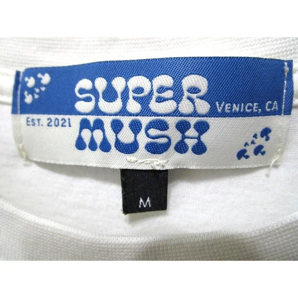 Super Mush Venice CA Psychedelic White T-Shirt Men Sz M - Picture 9 of 10